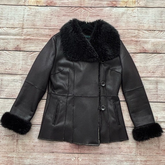 Velvet • Black Button Up Winter Coat with Faux Fur Trim - Women’s Size Large - Picture 16 of 16
